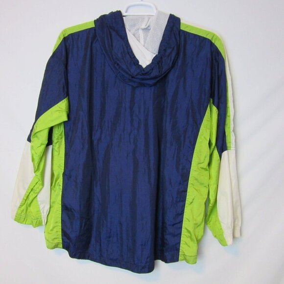 Wilson Jacket 1/4 Zip Navy Blue Windbreaker 90s Color Block Retro Sporty Large - Picture 6 of 7